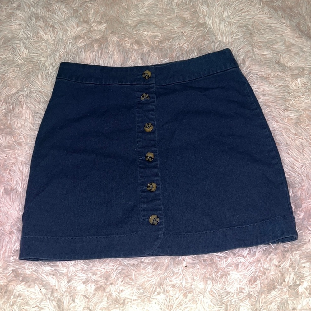 Navy Blue Button Up Skirt